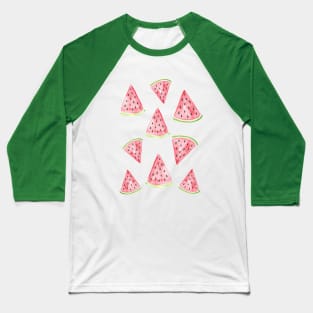 Watercolor Watermelon Pattern Baseball T-Shirt